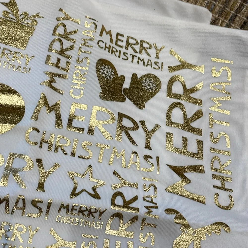 Set of Two Pillow Throw covers Zippered Merry Christmas and Happy New Year